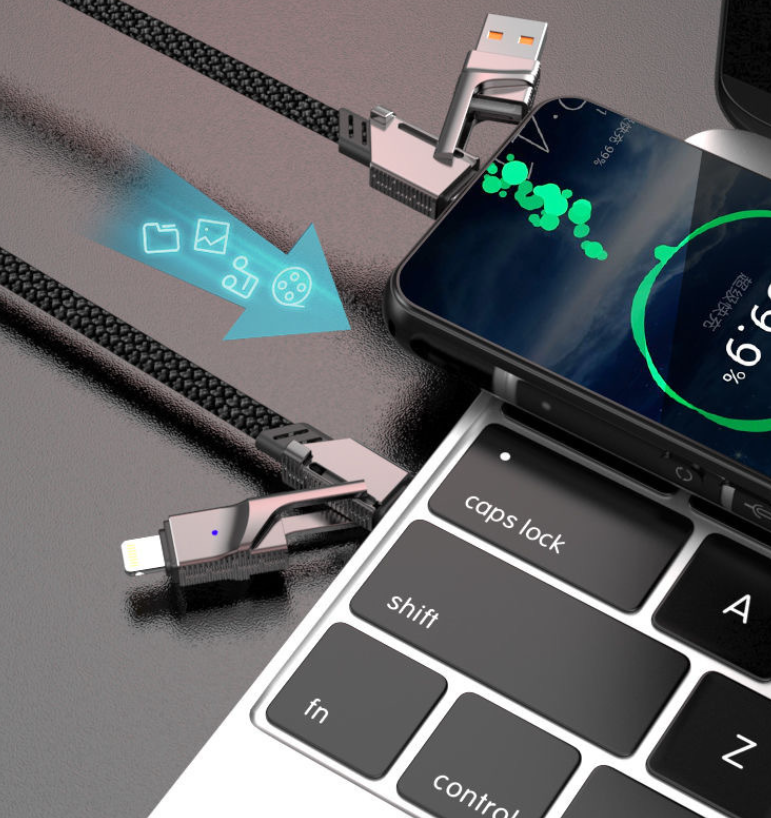 4-in-1 Braided Fast-Charging Cable (Zinc Alloy) 5