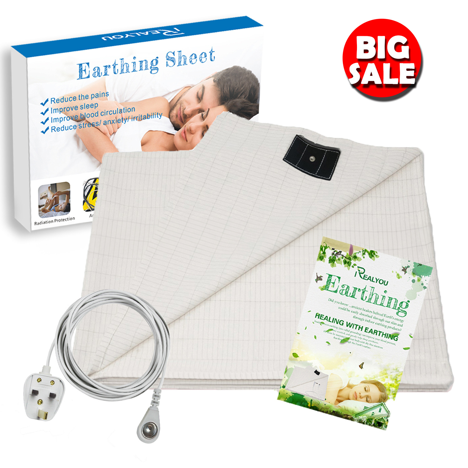 Anti-static Grounding Sheet Mat Earthing Fitted Bedsheet Silver Fiber Conductive Organic Grounding