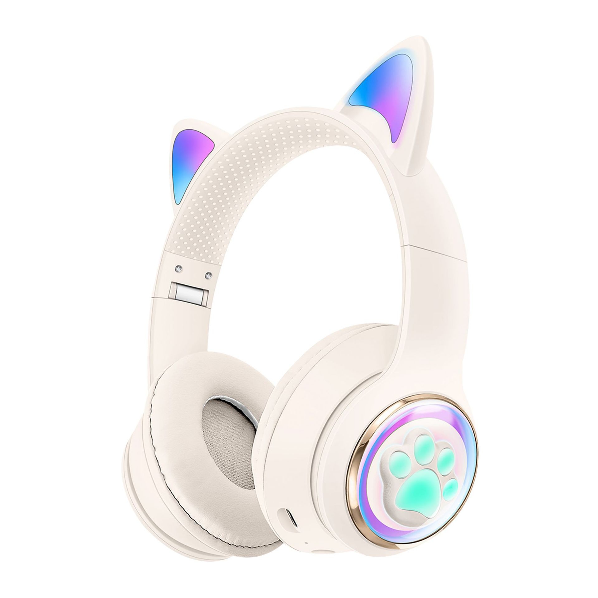 Luminous Cat Ears Cute Space Cabin Head Mounted Bluetooth Earphones Heavy Bass Gaming Wireless