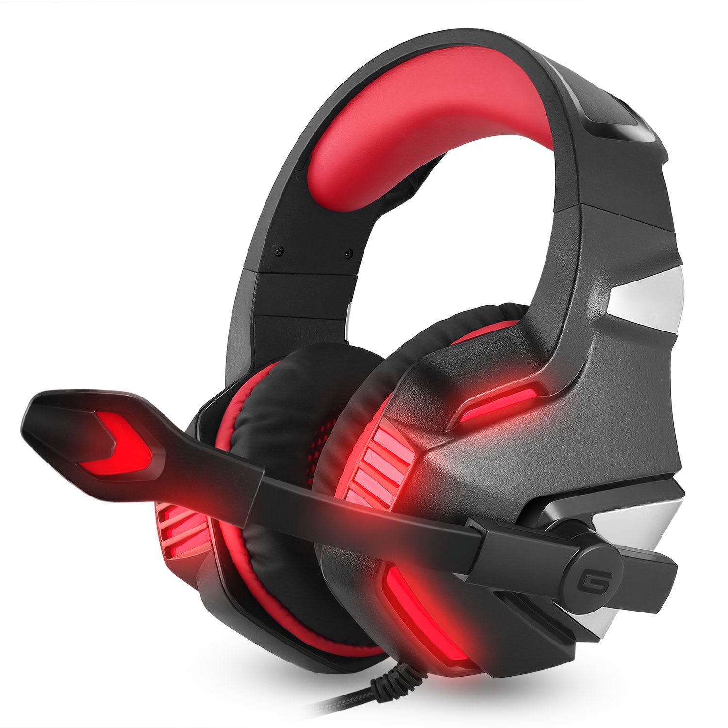 Head mounted gaming headphones RGB headphones wired mobile phones computers subwoofers