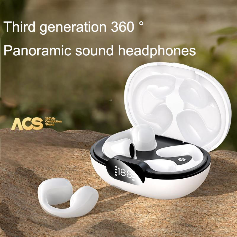 Clip on wireless Bluetooth earphones 5.3 clip on bone conduction sports earphones with ultra long