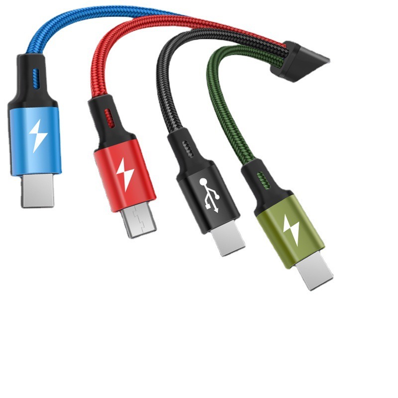 Nylon-Braided 1-to-4 Fast-Charging Cable, Dual Type-C 4