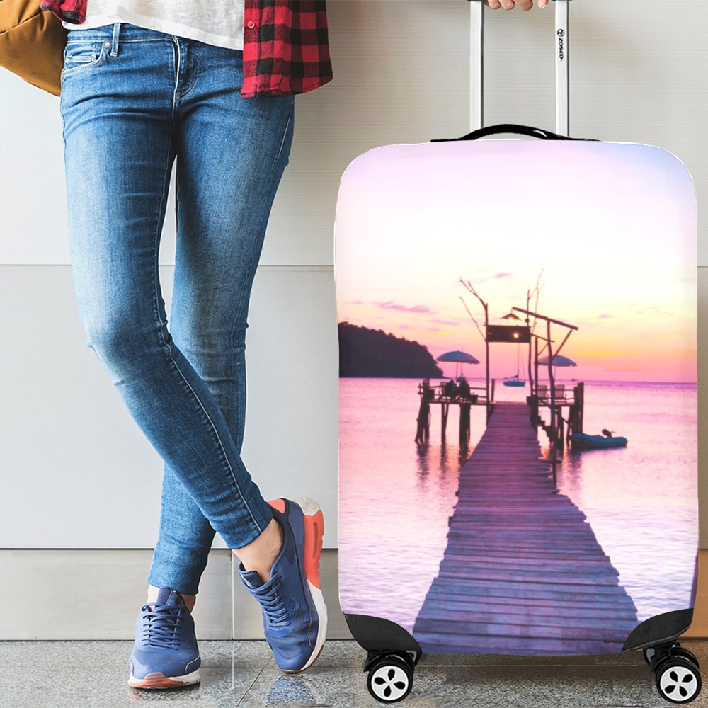 Luggage cover (26"-28") with pier design, dust resistant and elastic.