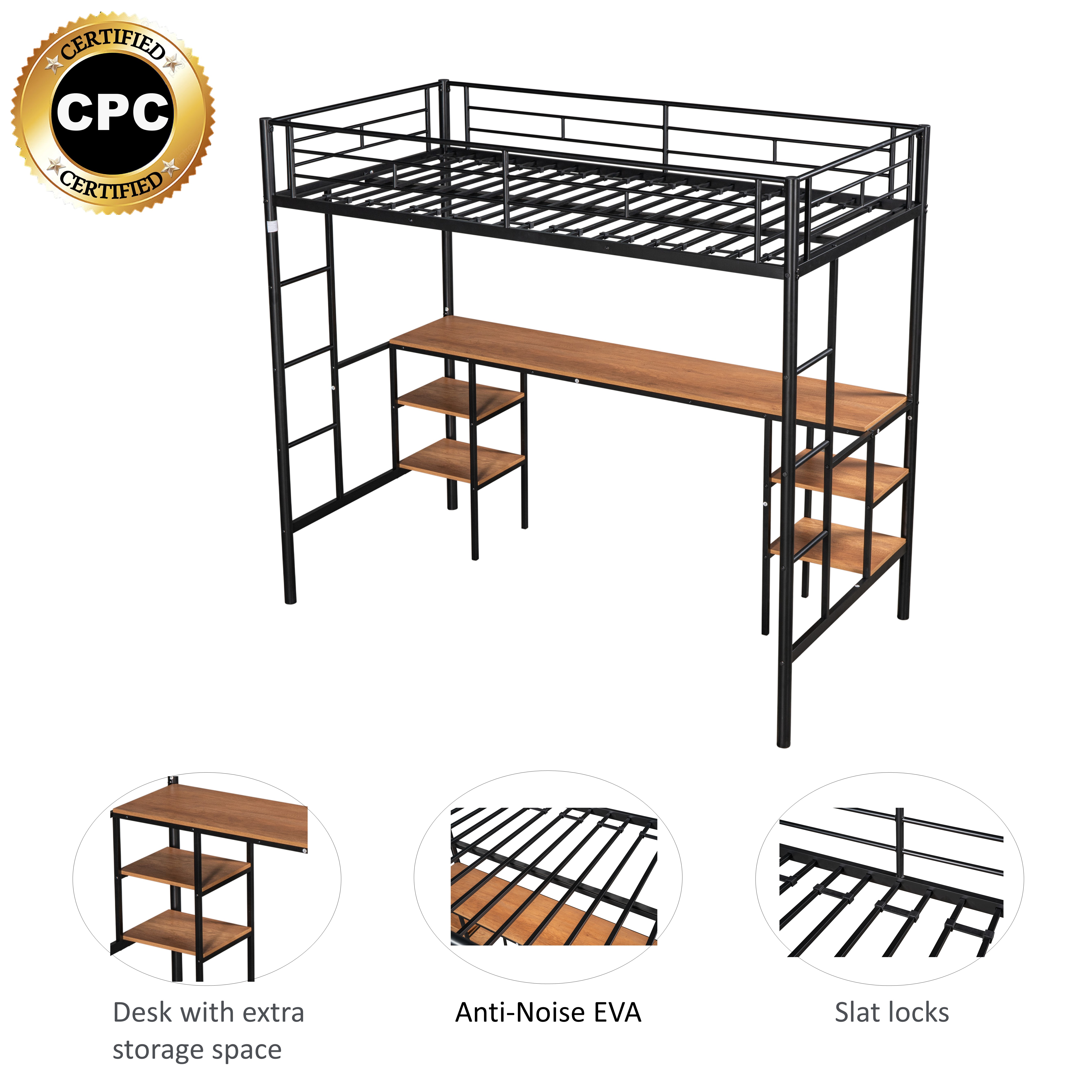 Detail callouts for anti-noise EVA and slat locks with CPC seal