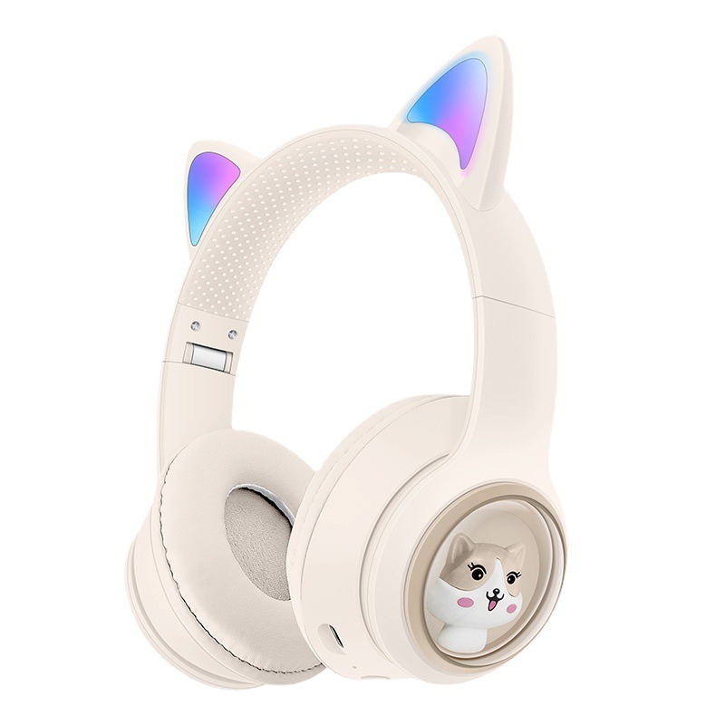 AKZ-01 Children's Cartoon Luminous Cute Pet Bluetooth Earphones Stereo Head mounted Bluetooth