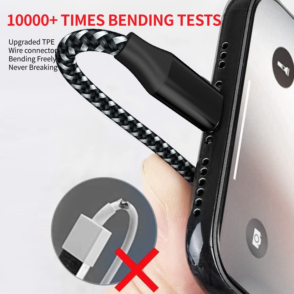 V8 Micro-USB Fast-Charging Cable, Braided Aluminum 3