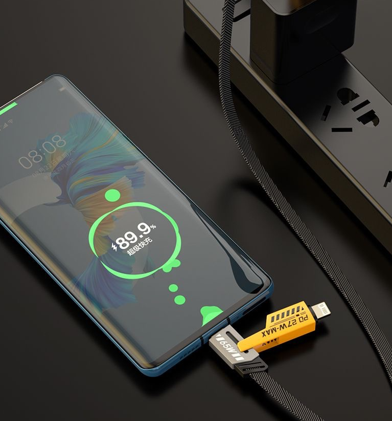 4-in-1 Fast-Charging Cable, PD27W + Type-C 65W 5
