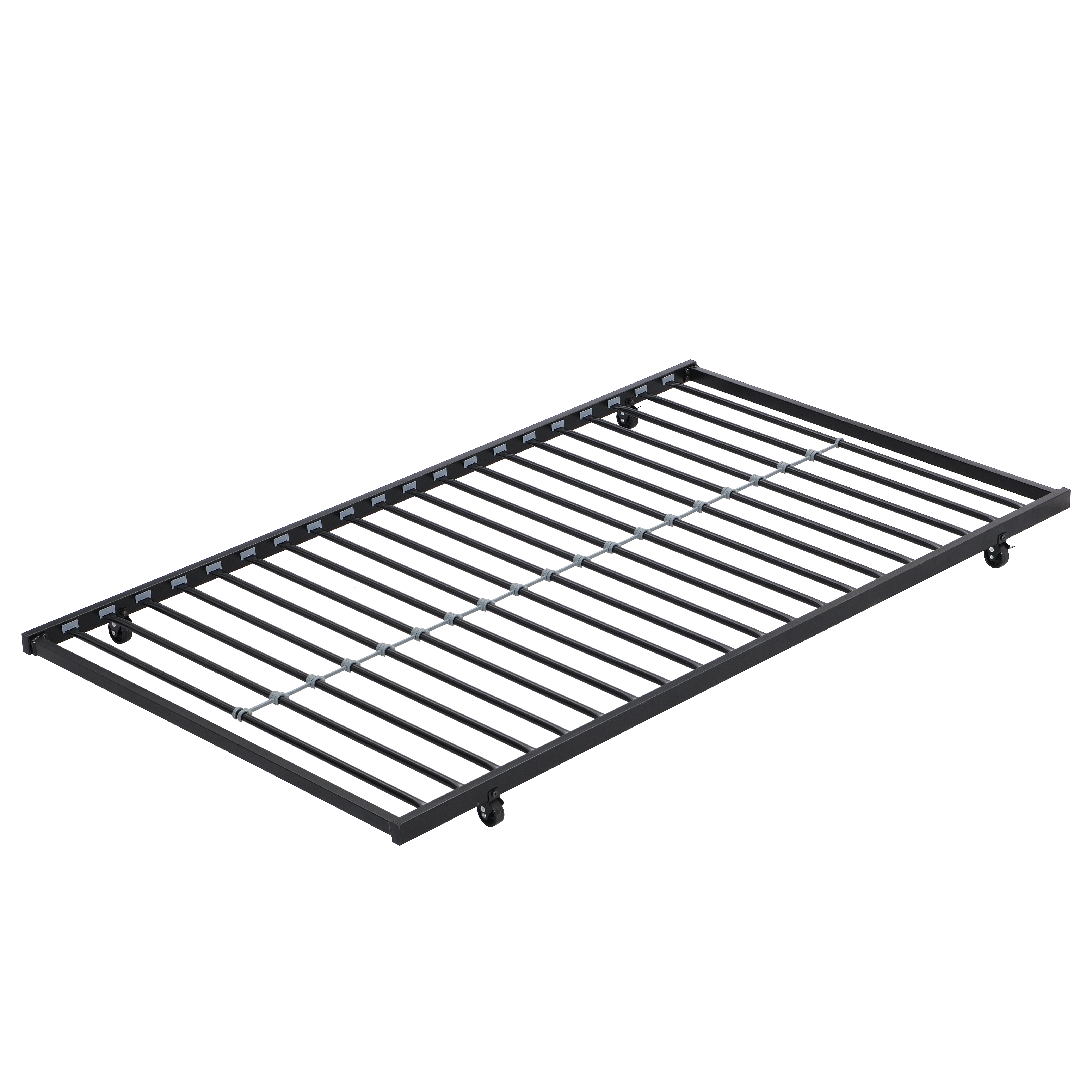 Trundle frame with slat support and rolling casters