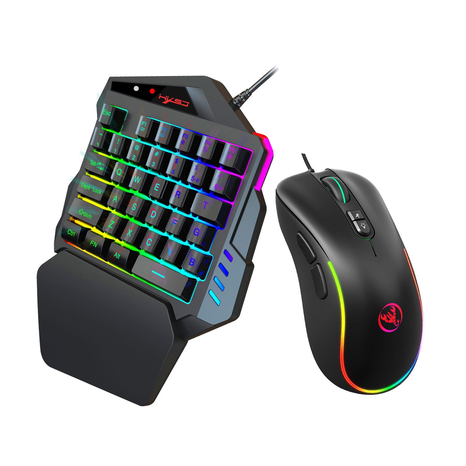 V500 gaming one handed keyboard RGB illuminated keyboard built-in converter supports PS3 and PS4