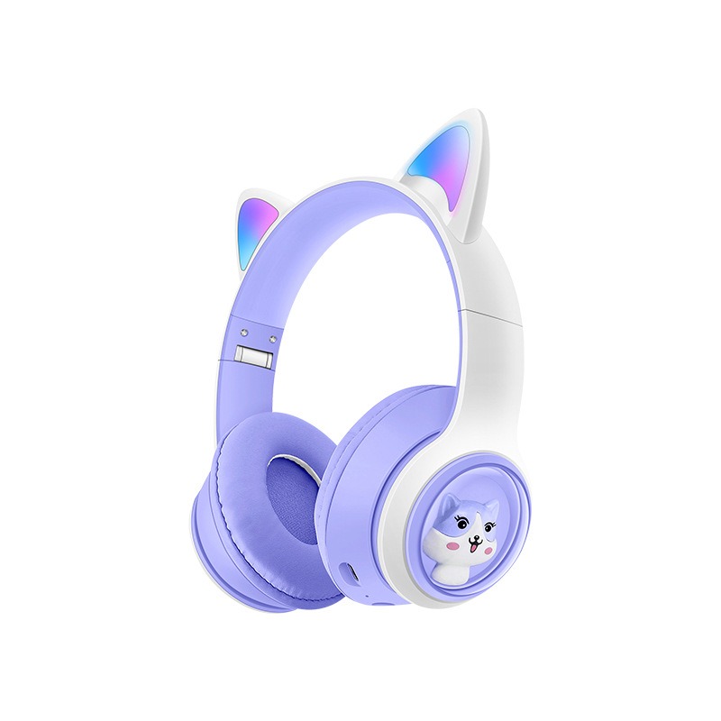 AKZ-07 Luminous Cat's ears (Steamed cat-ear shaped bread) Headworn Bluetooth Headset Subwoofer Video