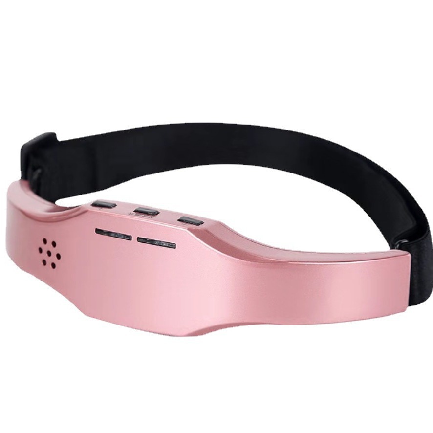 Close-up of LED control panel on the headband, showing personalized pulse intensity settings