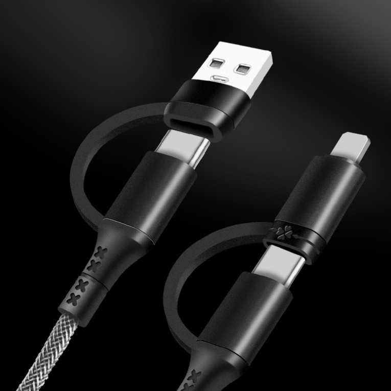 Braided 4-in-1 Fast-Charging Cable PD60W (Apple/Huawei) 2