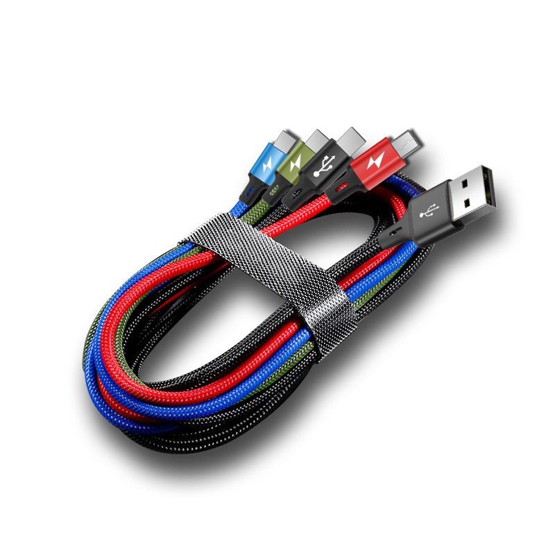 Nylon-Braided 1-to-4 Fast-Charging Cable, Dual Type-C 3