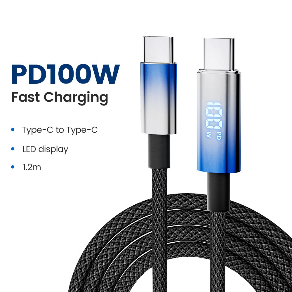 Type-C Fast-Charging Cable with Digital Display, 100W