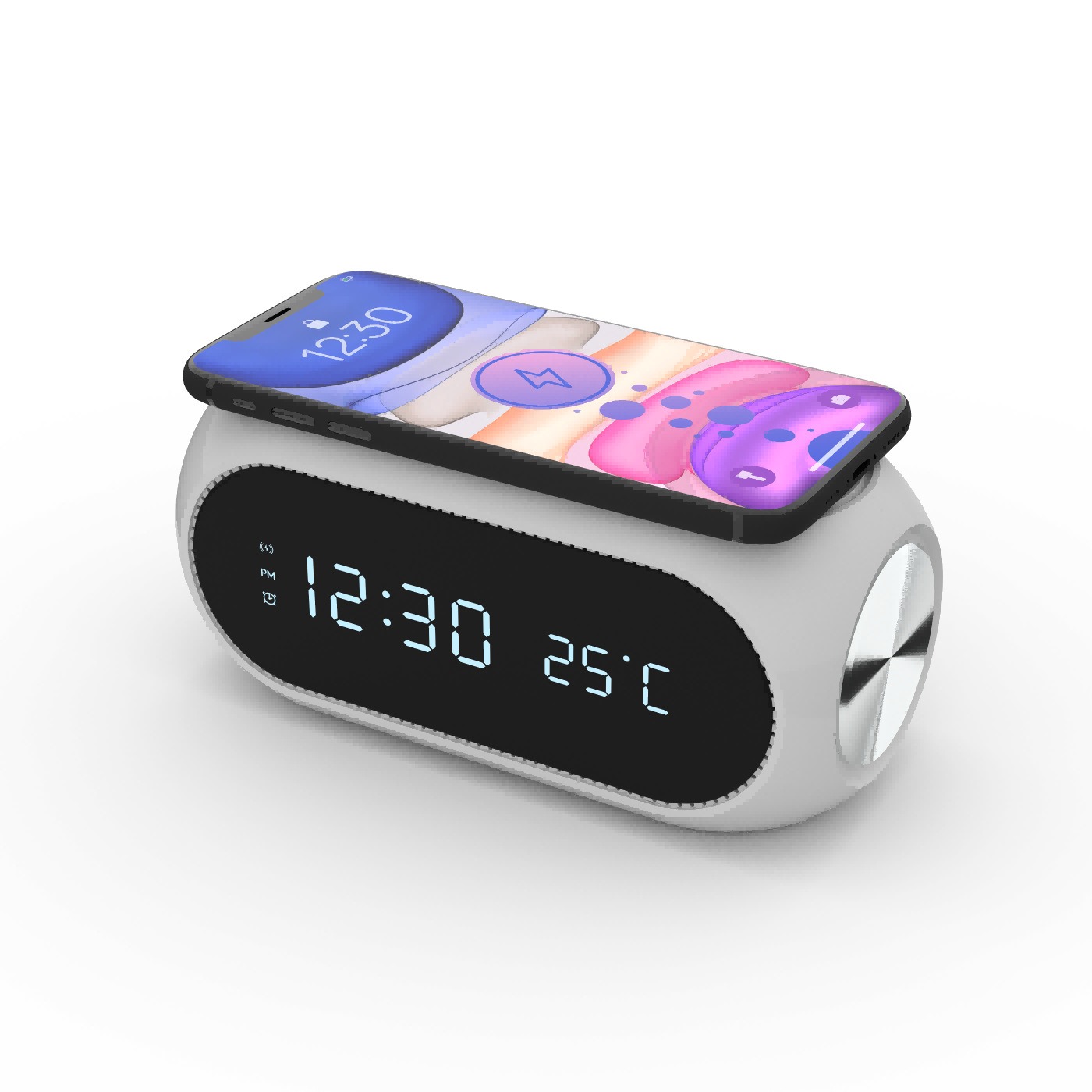 15W wireless charging clock alarm thermometer wireless charging time display