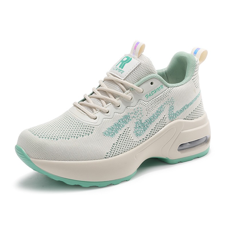 Inner height increasing women's sports shoes mesh breathable white shoes thick soled shoes soft soled shoes image 4