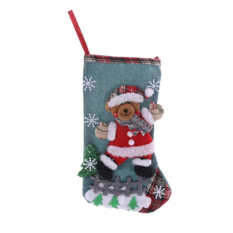 Linen Large Christmas Socks Christmas Decorations Christmas Gift Bags Gift Bags