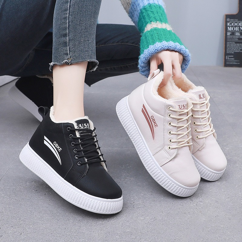 Velvet high top cotton shoes for women thick sole thick versatile Korean version snow cotton boots for women image 7