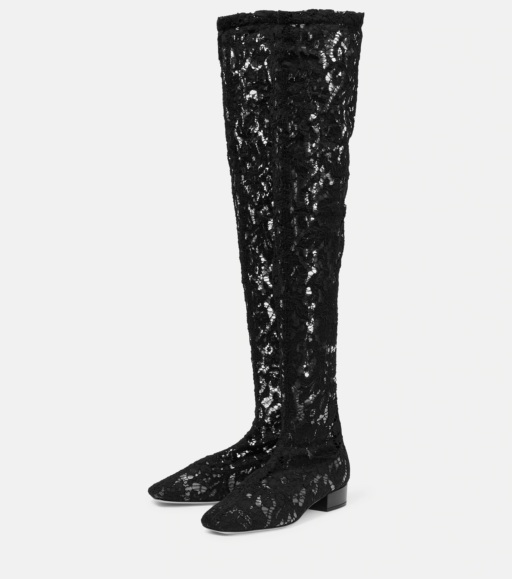 Brand Spring Autumn Low Square Heel Round Toe Black Sexy Over The Knee Boots Dress Party Casual Shoes