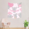 Cotton Linen Wall Tapestry 51"x 60" featuring adorable elephants and "Love You" text, perfect for indoor or outdoor decor.