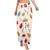 Women's USA Made Pajama Trousers with Leaf Print, Soft Polyester