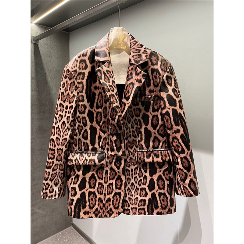 Explosive leopard print fashion genuine leather sheepskin high-end ...