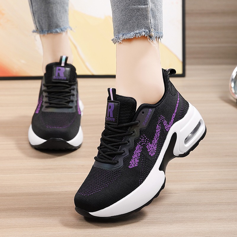 Inner height increasing women's sports shoes mesh breathable white shoes thick soled shoes soft soled shoes image 8