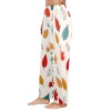 USA Made Women's Pajama Trousers with Leaf Print, Soft Polyester, No Pockets
