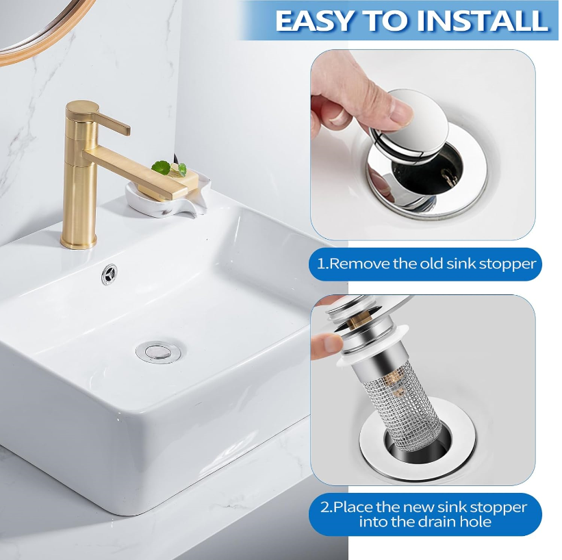 Bathroom sink stopper replacement during simple installation