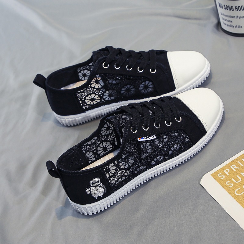 Women's shallow mouth summer mesh lace mesh shoes breathable flat bottom women's shoes image 4