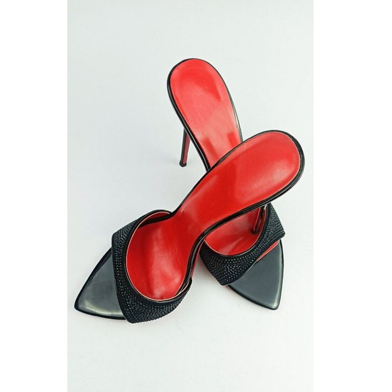 European and American Roman Rivet Stiletto Sandals Fish Mouth Set Feet Large Cool Slippers image 3