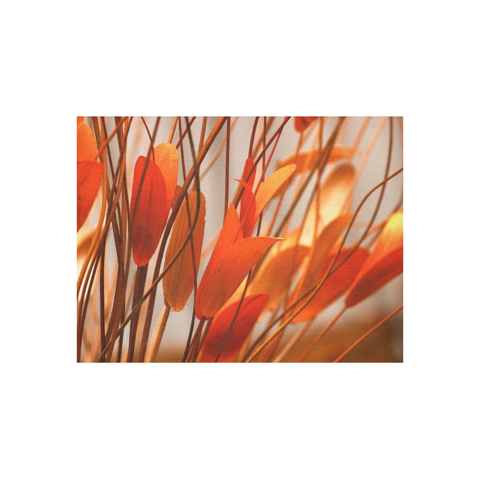 Cotton Linen Tapestry 40x30, autumn foliage design, warm room decor, wall hanging