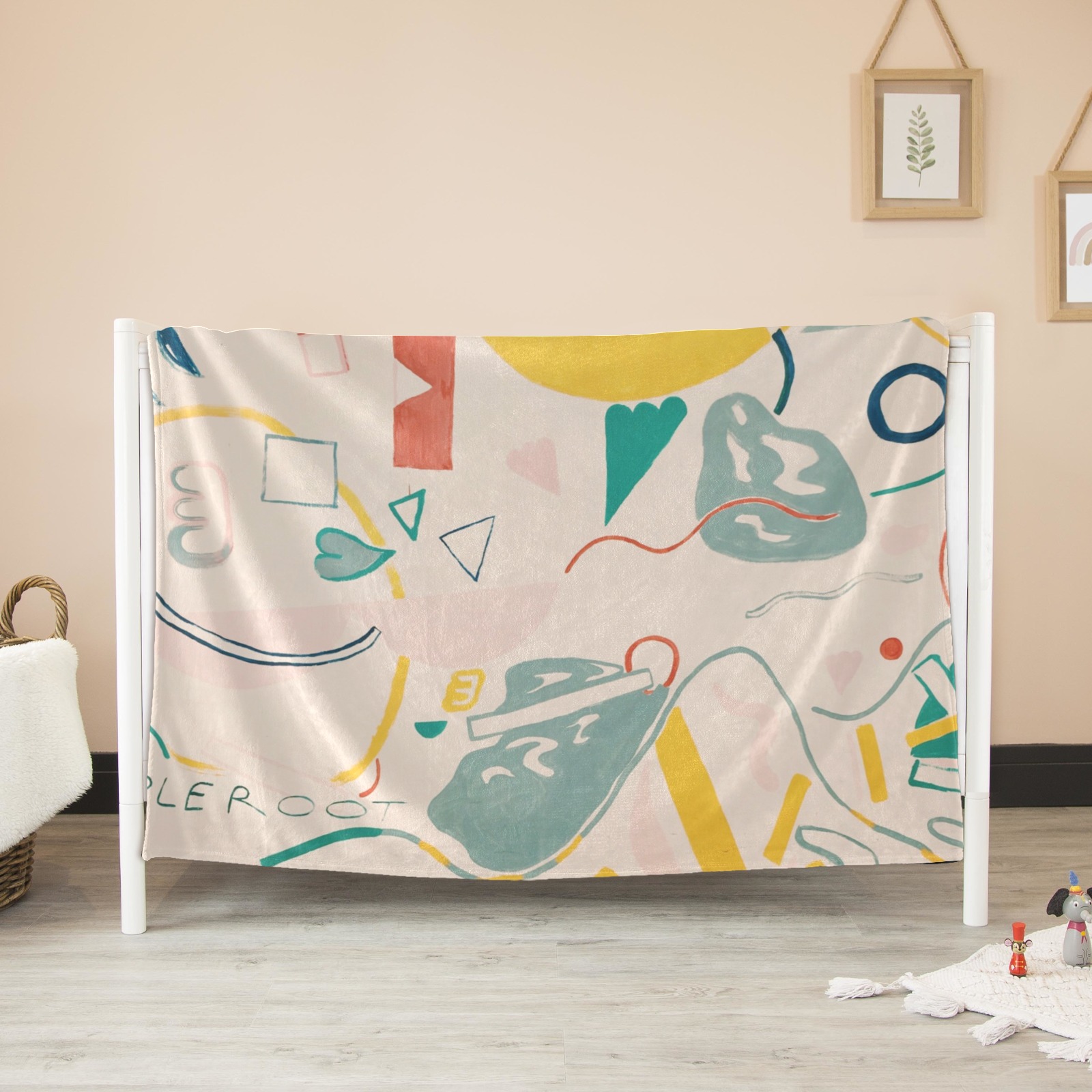 Ultra-Soft Micro Fleece Blanket 50x40 with abstract design, perfect for indoor and outdoor use, made in USA