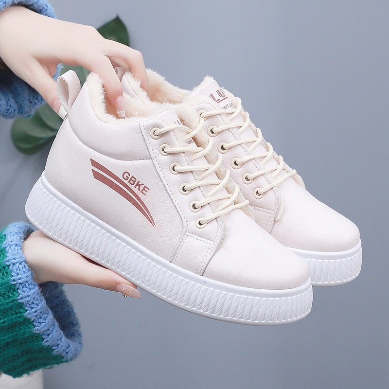 Velvet high top cotton shoes for women thick sole thick versatile Korean version snow cotton boots for women image 6