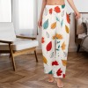 Women's pajama trousers with colorful leaf print, made in USA, soft polyester