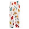 USA made women's pajama trousers with colorful leaf print, soft polyester, without pockets.