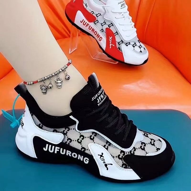 Men's and women's casual shoes women's shoes color blocked mesh shoes breathable and lightweight running shoes image 5