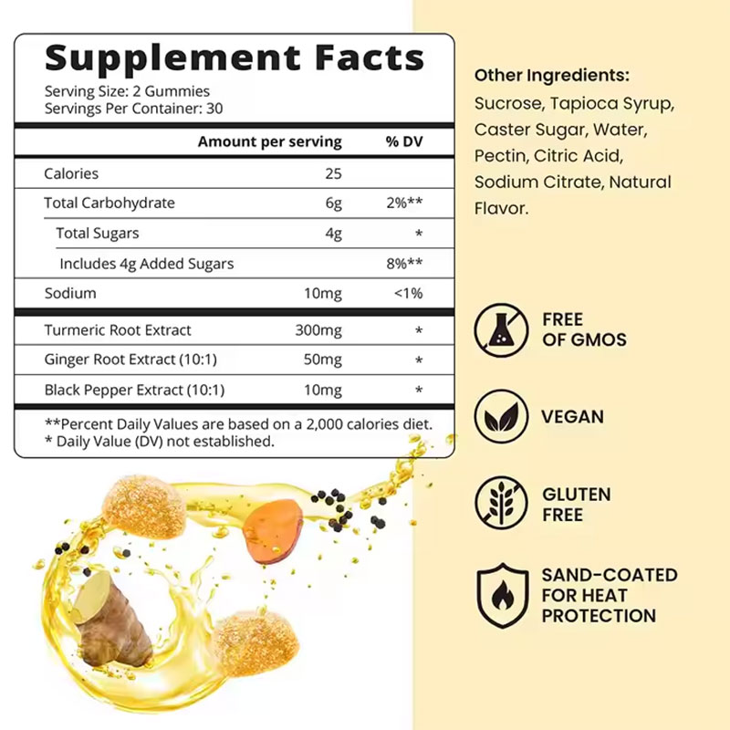 Supplement facts panel with clear ingredient amounts and dietary certification badges