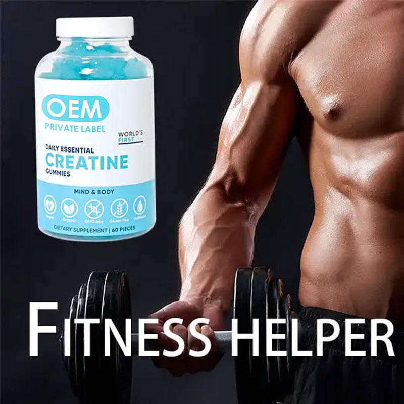 Muscular male torso holding dumbbells with bottle, demonstrating strength gains and gym results
