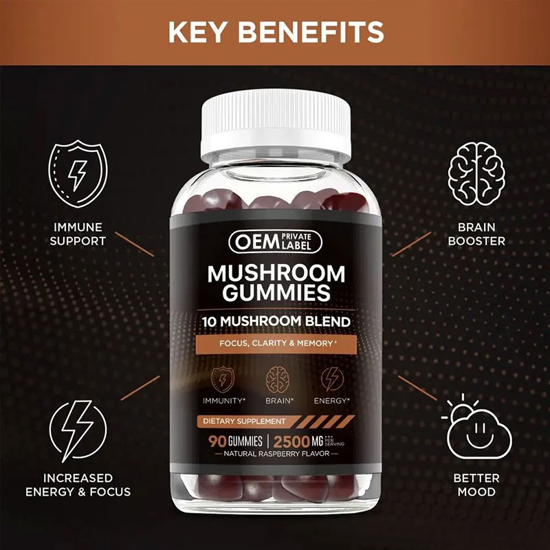 Benefit icons showing immune support, brain booster, energy, mood—the transformation