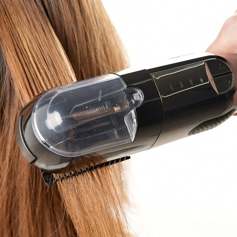 Clear trimming chamber guiding brown hair section