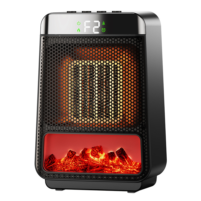Compact heater standing on the floor of a room in soft light
