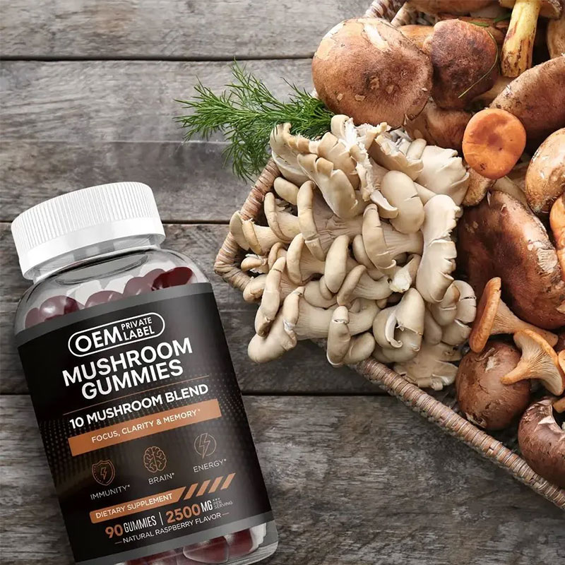 Fresh organic mushrooms in a basket, representing natural brain support