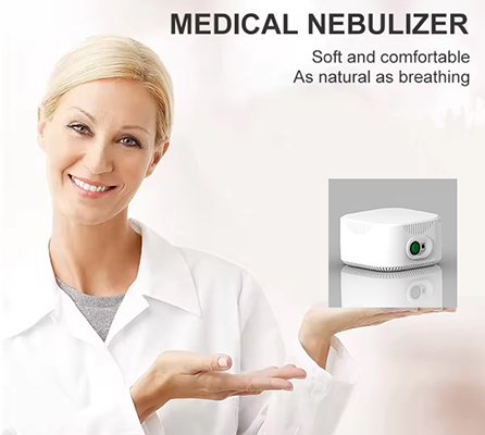 Nebulizer kit next to a handbag, demonstrating compact portability