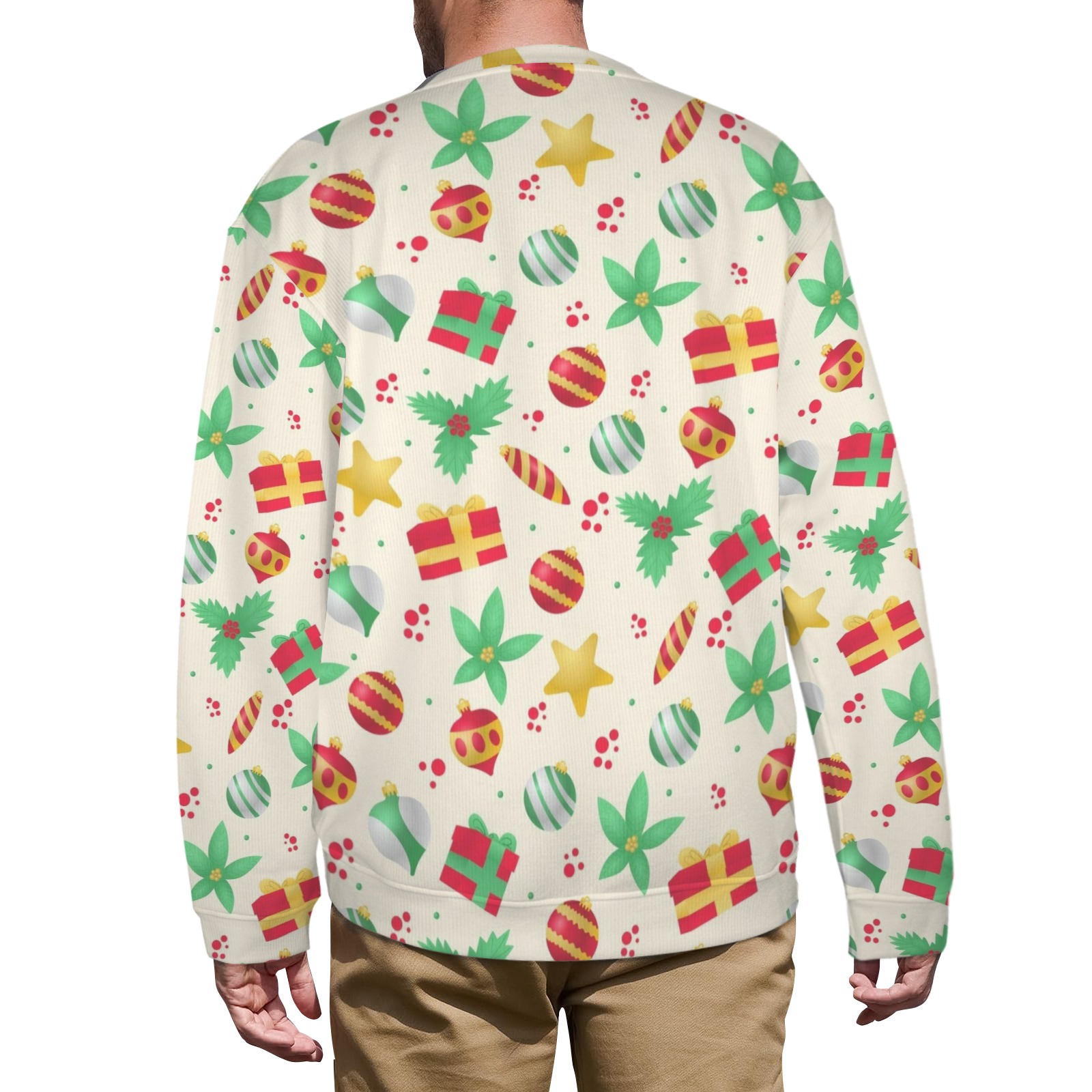 Unisex Personalized Family Photo Sweater with Christmas pattern, acrylic fiber, daily wear.