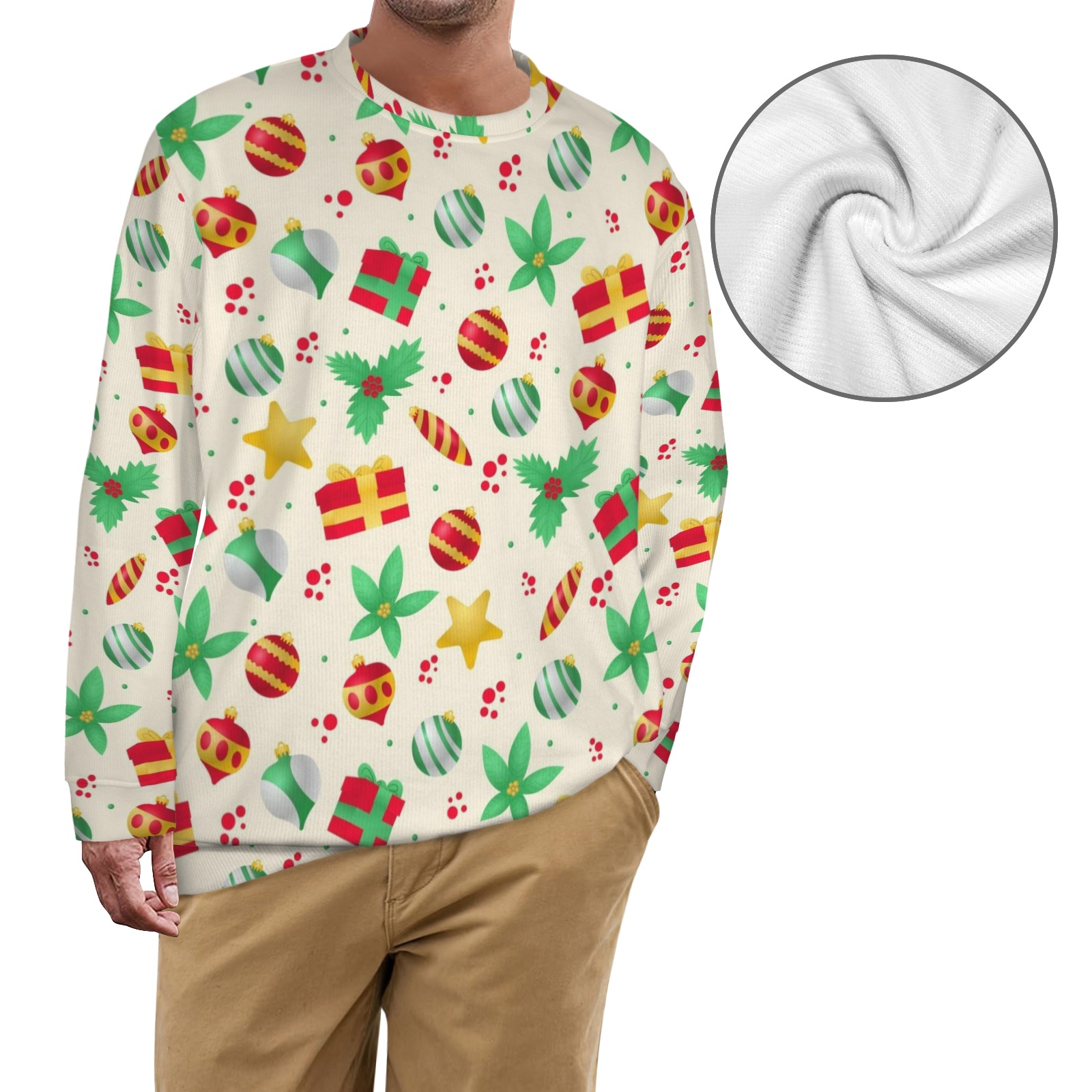 Unisex Personalized Family Photo Sweater in large sizes, featuring festive holiday pattern.