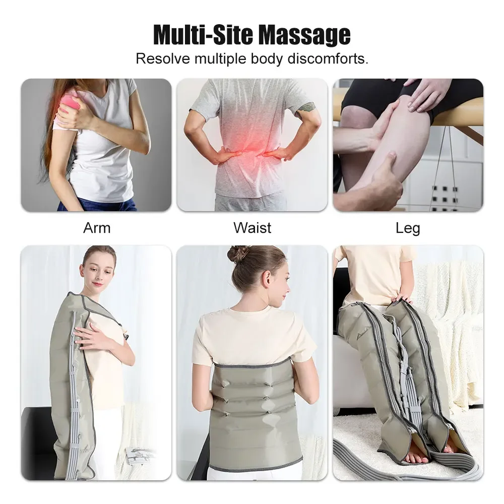 Arm, waist and leg sleeves shown worn across three body zones