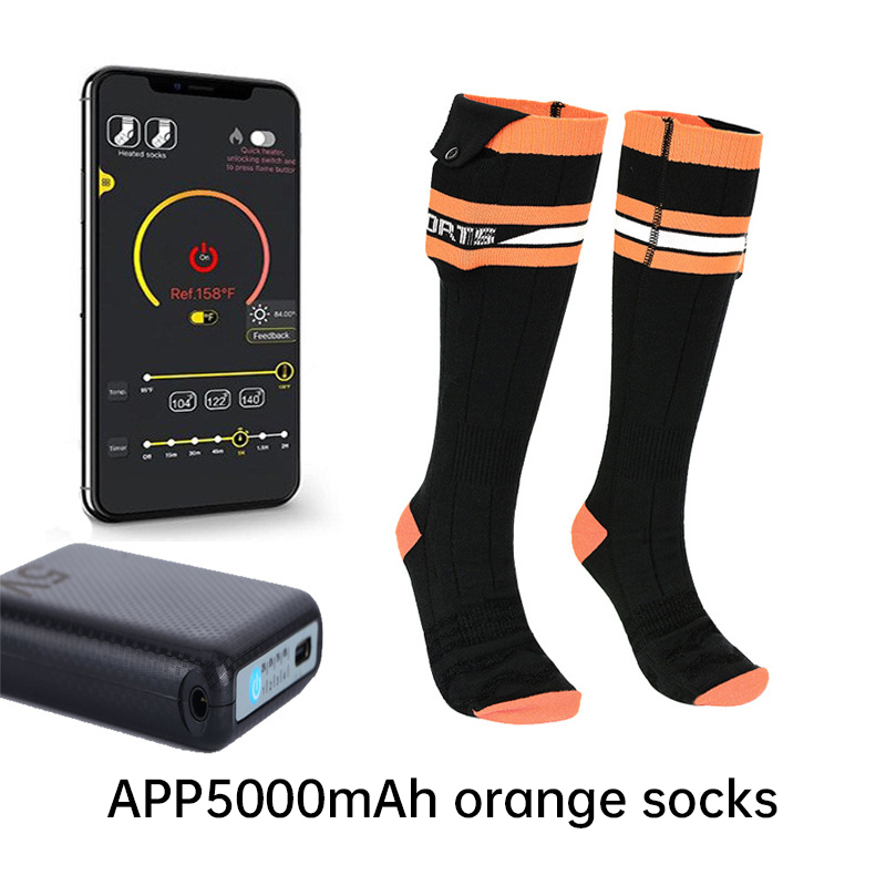 Heated Socks APP Remote Control 6000/5000mAh Rechargeable Battery ...