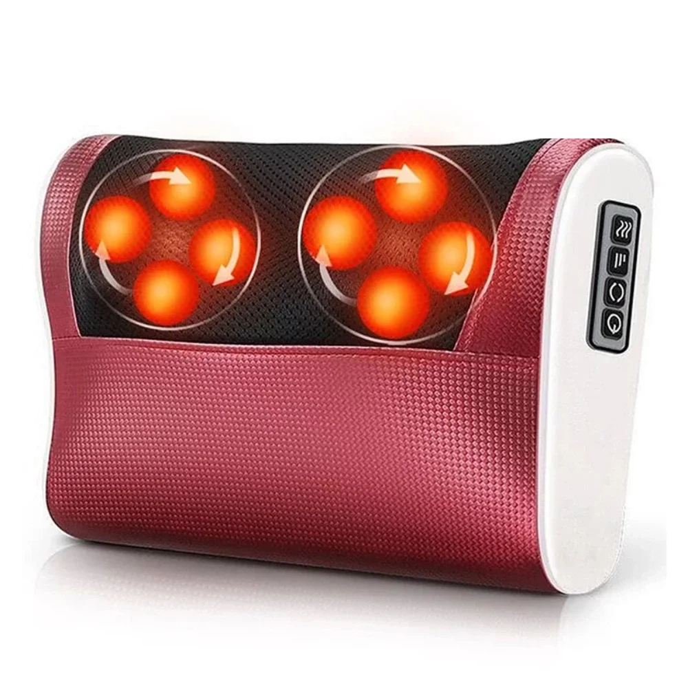 Massage pillow set up for use behind the neck