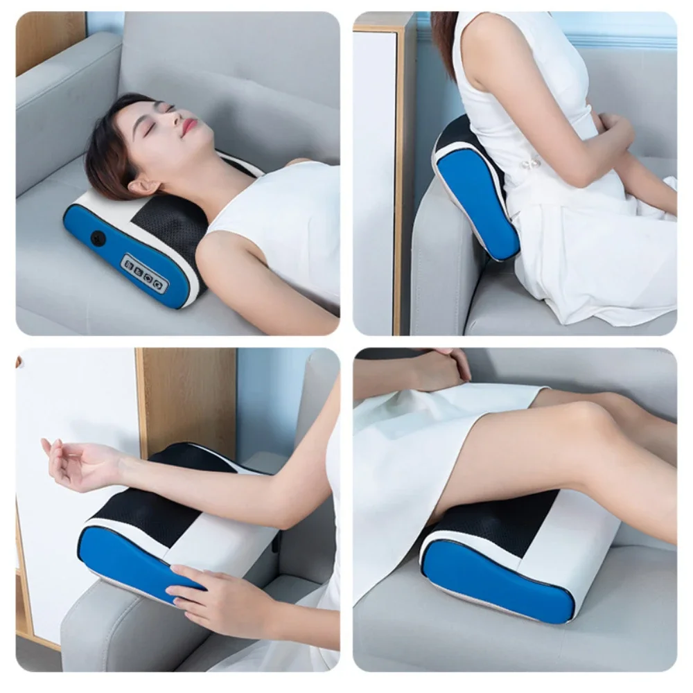 Lifestyle photo of a massage pillow in an everyday setting